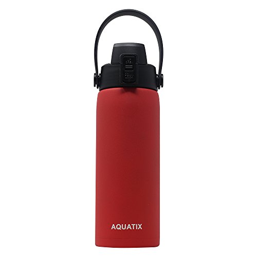 زجاجة مياه رياضية Aquatix جديدة (باللون الأحمر ، 21 أونصة) مصنوعة من الفولاذ المقاوم للصدأ بجدار مزدوج معزول بالشفط مع غطاء علوي قابل للإزالة مع مقبض حزام قابل للإزالة - تحافظ على المشروبات باردة 24 ساعة / ساخنة 6 ساعات زجاجة مياه رياضية Aquatix جديدة (باللون الأحمر ، 21 أونصة) مصنوعة من الفولاذ المقاوم للصدأ بجدار مزدوج معزول بالشفط مع غطاء علوي قابل للإزالة مع مقبض حزام قابل للإزالة - تحافظ على المشروبات باردة 24 ساعة / ساخنة 6 ساعات