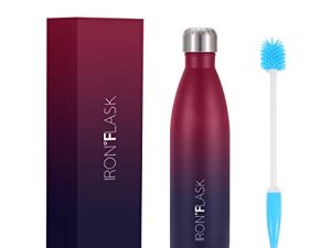 زجاجة مياه رياضية من IRON ° FLASK - 25 أونصة ، معزولة بالفراغ من الفولاذ المقاوم للصدأ ، وباردة ساخنة ، وجدران مزدوجة ، وكوب حراري ، ومقصف معدني كولا