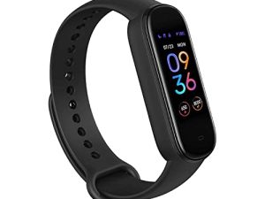 Amazfit Band 5 Activity Fitness Tracker مع Alexa مدمج ، بطارية تدوم 15 يومًا ، أكسجين الدم ، معدل ضربات القلب ، مراقبة النوم والضغط ، مقاومة الماء 5 ATM ، ساعة لياقة بدنية للرجال والنساء والأطفال ، أسود
