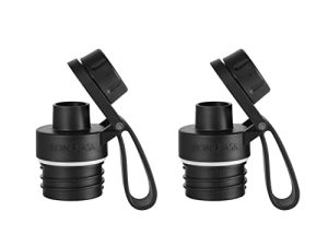 غطاء صنبور IRON ° FLASK 2.0 للفم الضيق ، زجاجات مياه رياضية معزولة ، مقصف قياسي ، غطاء Chug ، خالي من مادة BPA (غطاءان) (أسود ليلي)
