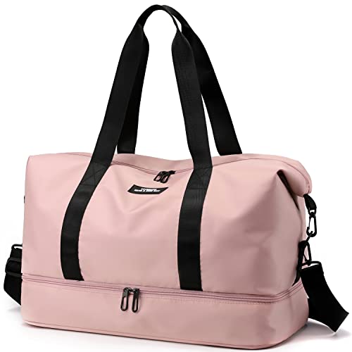 SunForMorning Gym Bag Sports Travel Duffel Bag Weekender Overnight Bag مع مقصورة أحذية للسفر والجيم واليوجا والمدرسة (وردي) SunForMorning Gym Bag Sports Travel Duffel Bag Weekender Overnight Bag مع مقصورة أحذية للسفر والجيم واليوجا والمدرسة (وردي)
