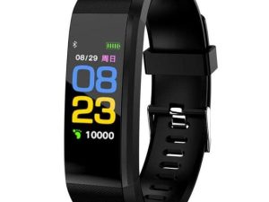 MSR Fitness Smart Sports Watch لمعدل ضربات القلب للياقة البدنية ، وضغط الدم ، ومتتبع النوم والمسافة ، ومقاوم للماء والغبار مع قابس USB في شاحن طويل الأمد