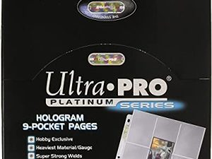 Ultra Pro 9 Pocket Pages Platinum Series 100 صفحة من أكمام البطاقات لمجلد بطاقات التداول ، وحافظة بطاقات البيسبول ، وأكمام بطاقات البوكيمون وأكمام بطاقة البيسبول