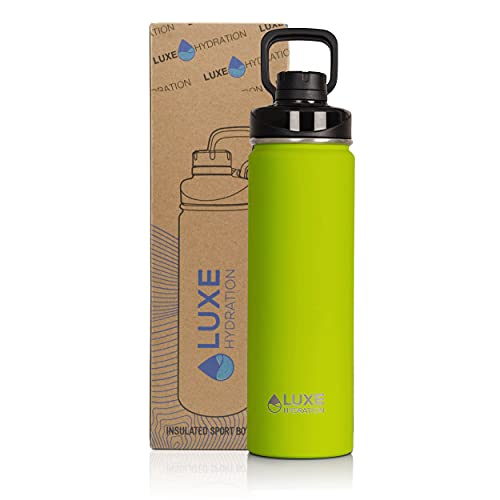 زجاجة رياضية Luxe Hydration 22 أونصة ثلاثية الجدران معزولة بالشفط - قارورة واسعة الفم - خارجية ناعمة الملمس ، 18/8 من الفولاذ المقاوم للصدأ ، غطاء رياضي مانع للتسرب مع مقبض (توهج أخضر) زجاجة رياضية Luxe Hydration 22 أونصة ثلاثية الجدران معزولة بالشفط - قارورة واسعة الفم - خارجية ناعمة الملمس ، 18/8 من الفولاذ المقاوم للصدأ ، غطاء رياضي مانع للتسرب مع مقبض (توهج أخضر)