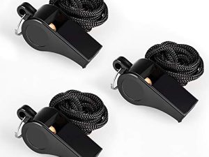B BRAND Whistles Coach ، 3 عبوات صفارات رياضية بلاستيكية مع حبل ، صافرة صوت عالي النقاء مثالية للمدربين والحكام والمسؤولين
