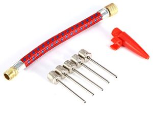 Dilwe Pump Needle Inflator Adapter Kit ، 7 قطع مضخة كرة إبرة هوائية قابلة للنفخ مع خرطوم هواء مرن لإطار كرة القدم وكرة السلة