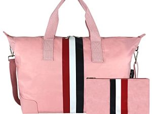 Hibala Canvas Beach bag Travel bag، Weekender Carry On for Women، Sports Gym Bag، Workout Duffel Bag، Overnight Shoulder Bag