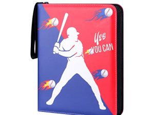 Kitguard 720 Pockets Baseball Card Binder مع الأكمام ، غلاف بطاقات التداول مع سحاب لبطاقات البيسبول ، جراب حامل بطاقة البيسبول متوافق مع البطاقات الرياضية الأخرى