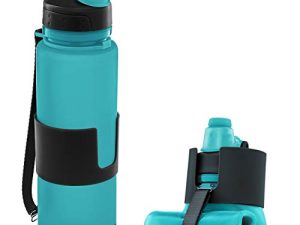 زجاجة ماء Nomader Collapsible - غطاء مقاوم للتسرب - خالٍ من BPA ، 22 أونصة