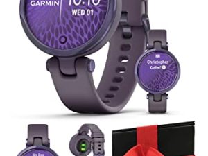 PlayBetter Garmin Lily Sport (منتصف الليل / الأوركيد العميق) حزمة صندوق هدايا ساعة ذكية للياقة البدنية للسيدات | يشمل محولات السيارة / الحائط وحقيبة صلبة | ساعة نسائية | أنيق ، متتبع الصحة | 010-02384-02