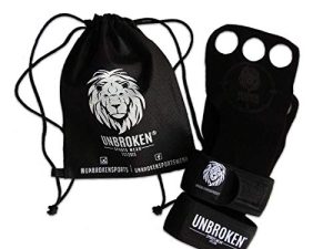 Unbroken Sports Wear الجمباز القبضات - سحب ، رفع الأثقال ، شكا من الذقن ، التدريب ، التمرين ، Kettlebell. يحمي النخيل! جلد سويدي أسود + دعم معصم من النيوبرين