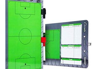 لوحة محو جافة كبيرة و XL من Champion Sports للتدريب - ألواح الكتابة لوضع الاستراتيجيات والتقنيات والمسرحيات - لوحات على الوجهين مع مجال أمامي كامل - الجانب الخلفي نصف الملعب والصف