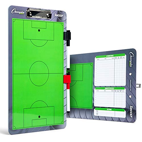 لوحة محو جافة كبيرة و XL من Champion Sports للتدريب - ألواح الكتابة لوضع الاستراتيجيات والتقنيات والمسرحيات - لوحات على الوجهين مع مجال أمامي كامل - الجانب الخلفي نصف الملعب والصف لوحة محو جافة كبيرة و XL من Champion Sports للتدريب - ألواح الكتابة لوضع الاستراتيجيات والتقنيات والمسرحيات - لوحات على الوجهين مع مجال أمامي كامل - الجانب الخلفي نصف الملعب والصف