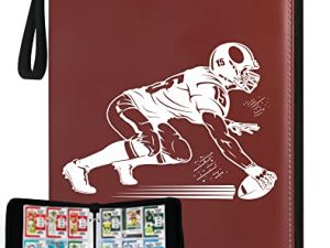 ZLCA Trading Card Binder ، 9 ألبوم موثق لبطاقات كرة القدم Pokect بأكمام 50 ملفوفة تتناسب مع 900 بطاقة رياضية ، هدية عيد الميلاد والكريسماس للعام الجديد لجميع هواة جمع البطاقات (FTB001)