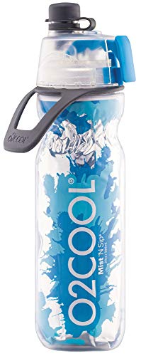 O2COOL Mist 'N Sip Misting Water Bottle 2 in-1 Mist and Sip Function With No Leak Pull Top Spout (Blue Splash) O2COOL Mist 'N Sip Misting Water Bottle 2 in-1 Mist and Sip Function With No Leak Pull Top Spout (Blue Splash)