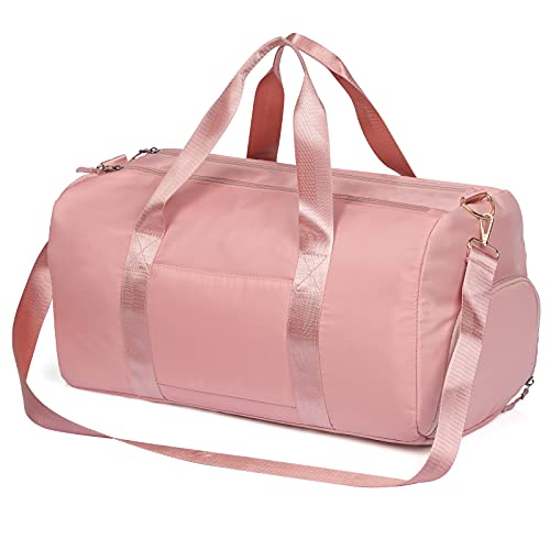 MABROUC Duffle Bag For Women، Sports Duffel Bag For Gym with Wet Pocket & Shoe Compartment، Overnight Weekender Travel Bag (Pink) MABROUC Duffle Bag For Women، Sports Duffel Bag For Gym with Wet Pocket & Shoe Compartment، Overnight Weekender Travel Bag (Pink)