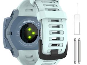 MoKo حزام ساعة متوافق مع Garmin Instinct Esports / Solar / Tactical / Tide Military Watch ، سوار بديل قابل للتعديل من السيليكون الناعم مناسب Garmin Instinct 2 Sports GPS Smart Watch - أزرق بحري