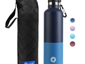 زجاجة ماء FEIJIAN FJbottle معزولة سعة 34 أونصة مع حقيبة حمل متينة ، أغطية فم عريضة من الفولاذ المقاوم للصدأ ، تحافظ على السوائل ساخنة أو باردة ، تصميم رياضي مزدوج مقاوم للعرق ، اختيار مثالي للهدايا