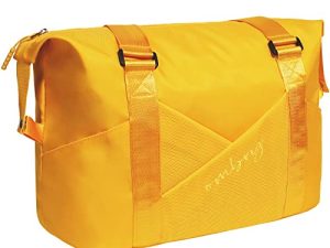 OMBRY Duffle Bag Women Weekender Bag Night Night for Women Sports Gym Bag Personal Item Personal Item Travel Bag Travel Tote Bags with Trolley Sleeve (S-Yellow)