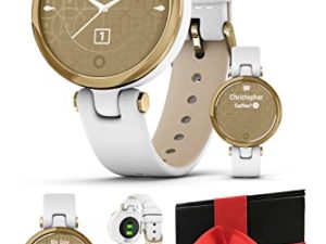 PlayBetter Garmin Lily Classic (ذهبي فاتح / أبيض) حزمة صندوق هدايا ساعة ذكية للياقة البدنية للسيدات | يشمل محولات السيارة / الحائط وحقيبة صلبة | ساعة نسائية | أنيق ، متتبع الصحة | 010-02384-A3