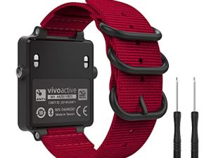 شريط ساعة MoKo لـ Garmin Vivoactive Acetate ، حزام بديل قابل للتعديل من النايلون المنسوج الناعم لسوار Garmin Vivoactive / Vivoactive Acetate الرياضي الذكي
