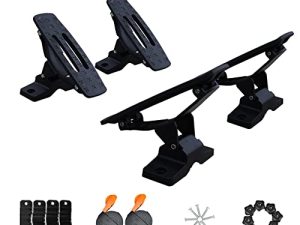 Onefeng Sports 135LB Kayak Saddle ، حامل سقف من الألومنيوم بدون صدأ مع أشرطة ربط سفلية بعرض 1.5 بوصة للوح ركوب لوح تجديف قارب الزورق الناقل ، للتركيب على العارضة سيارة SUV شاحنة العارضة