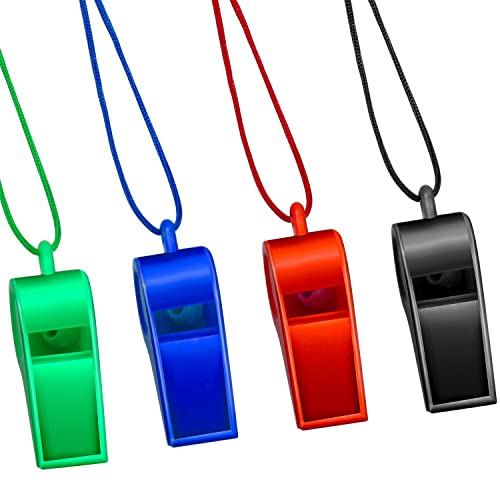 Arbootjin Whistle ، 4 عبوات من صفارات الطوارئ البلاستيكية صفارات الطوارئ الرياضية مع صفارة الحبل بصوت عالٍ للغاية للمدرب ، رائعة للمدربين والحكام والمسؤولين (4 ألوان) Arbootjin Whistle ، 4 عبوات من صفارات الطوارئ البلاستيكية صفارات الطوارئ الرياضية مع صفارة الحبل بصوت عالٍ للغاية للمدرب ، رائعة للمدربين والحكام والمسؤولين (4 ألوان)