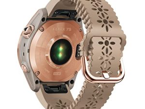 أحزمة ساعة من السيليكون من الدانتيل من أبانين لـ Garmin Fenix 7S / Fenix 6S / Fenix 5S / Instinct 2S ، مقاس سريع 20 مم ، حزام معصم رفيع مجوف من السيليكون الناعم للرياضة من أجل النسب Mk2S