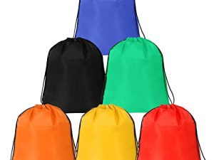 SerDa-Run 6 قطعة حقيبة ظهر برباط حقيبة بخيوط للشاطئ حقائب نهارية كبيرة الحجم X-Large Sports Cinch Sack Gym String Bags آلة قابل للغسل