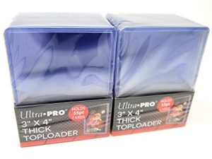 عبوتين Ultra Pro 55pt Top Loader Packs 25ct (إجمالي 50 محمل علوي) 81181-55 Pt للبطاقات السميكة