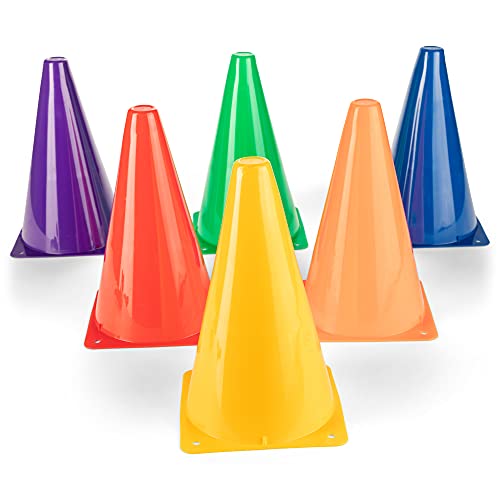 Champion Sports Office TC9SET Field Marker Cone ، أحمر / برتقالي / أصفر / أخضر / أزرق / أرجواني ، 9 US Champion Sports Office TC9SET Field Marker Cone ، أحمر / برتقالي / أصفر / أخضر / أزرق / أرجواني ، 9 US