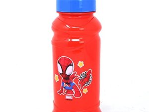 زجاجة مياه من Zak Designs Spidey & Friends بسعة 16 أونصة - زجاجة مياه حمراء رائعة للأطفال مع تصميم Marvel Spider-Man للرياضة والمدرسة واللعب - زجاجة مياه شرب قابلة للحمل والمسكة قابلة لإعادة الاستخدام