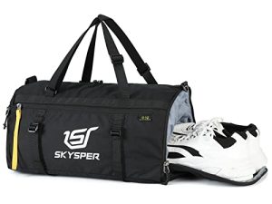 حقيبة رياضية رياضية صغيرة SKYSPER - ISPORT30 حقيبة واق من المطر للتمارين الرياضية مع مقصورة رطبة وحذاء ، حقيبة سفر من القماش الخشن حقيبة عطلة نهاية الأسبوع بين عشية وضحاها