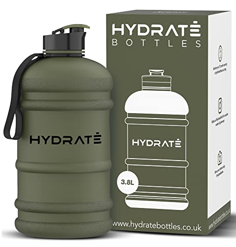 زجاجة مياه HYDRATE 1 جالون XXL إبريق خالٍ من مادة BPA ومضاد للتسرب مع غطاء قلاب ، مثالي للرياضة والصالة الرياضية والمواد الخارجية القوية للغاية - Matte Camo (128 oz) زجاجة مياه HYDRATE 1 جالون XXL إبريق خالٍ من مادة BPA ومضاد للتسرب مع غطاء قلاب ، مثالي للرياضة والصالة الرياضية والمواد الخارجية القوية للغاية - Matte Camo (128 oz)