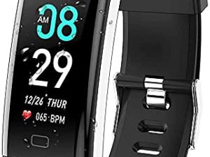 ANCwear Fitness Tracker Watch ، ساعة ذكية لتعقب الأنشطة الصحية مع مراقب معدل ضربات القلب ، IP68 مقاوم للماء ، سوار ذكي مع مراقب النوم ، عداد الخطوات ، ساعة عداد الخطى للنساء والرجال والأطفال