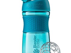 زجاجة BlenderBottle SportMixer Shaker مثالية لمخفوقات البروتين وقبل التمرين ، 20 أونصة ، أزرق مخضر