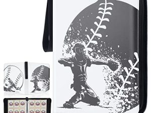 Ideashop Baseball Card Binder 9 ألبوم مجموعات بطاقات الجيب مع 50 صفحة من بطاقات التداول بأكمام تحمل 900 بطاقة ، 3 حلقات من البطاقات الرياضية بيندر وكتاب بطاقات البيسبول لبطاقات كرة السلة وكرة القدم