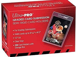 200 بطاقة Ultra Pro متدرجة التقديم شبه جامدة 1/2 بوصة أكمام طويلة الشفة مع صندوق تخزين