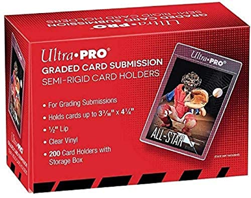 200 بطاقة Ultra Pro متدرجة التقديم شبه جامدة 1/2 بوصة أكمام طويلة الشفة مع صندوق تخزين 200 بطاقة Ultra Pro متدرجة التقديم شبه جامدة 1/2 بوصة أكمام طويلة الشفة مع صندوق تخزين