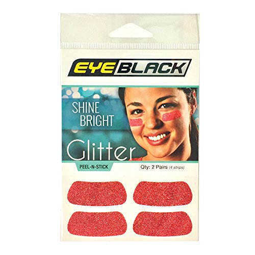 شرائط عين سوداء لامعة من EyeBlack باللون الأحمر ، زوجان شرائط عين سوداء لامعة من EyeBlack باللون الأحمر ، زوجان