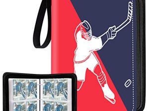 STILLKEEPER Hockey Card Binder ، 4-Pocket Trading Card Binder ، 400 جيب على الوجهين بجيوب بطاقات التداول ، لبطاقات الهوكي ومجموعة تخزين العرض