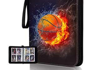 غلاف البطاقات متوافق مع بطاقة كرة السلة وبطاقة التداول و MTG و TCG الأخرى ، يناسب 400 بطاقة مع 50 صفحة قابلة للإزالة ، جامع حامل البطاقة للبطاقة ذات الحجم القياسي (أصفر)