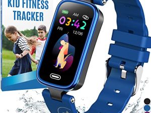 Inspiratek Kids Fitness Tracker لعمر 5-16，2022 ساعة تعقب مطورة للأطفال ， ساعة مقاومة للماء للأطفال مع عداد الخطى ， مراقب النوم وعداد السعرات الحرارية ， ساعة لياقة بدنية للأطفال البنات والأولاد والمراهقين (أزرق)