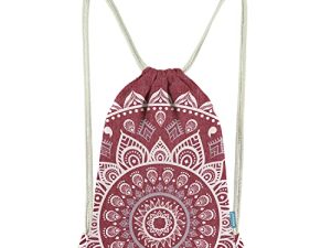 حقيبة ظهر Miomao برباط من Mandala Style String Bag Canvas Beach Sport Daypack