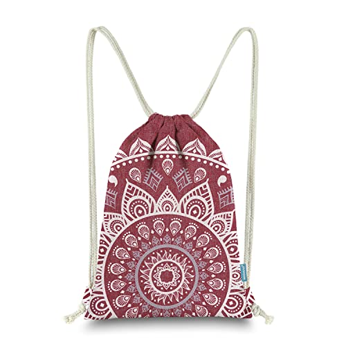حقيبة ظهر Miomao برباط من Mandala Style String Bag Canvas Beach Sport Daypack حقيبة ظهر Miomao برباط من Mandala Style String Bag Canvas Beach Sport Daypack