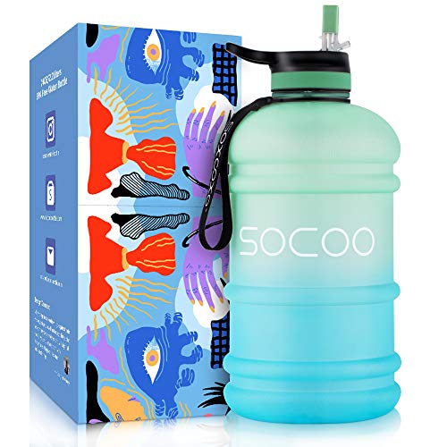 زجاجة ماء SOXCOXO نصف جالون بسعة 64 أونصة مع حزام بغطاء مصاصة وحامل خالٍ من مادة Bpa مانع للتسرب ومانع للتسرب رائع للأطفال والنساء والرجال إبريق ماء كبير للمدرسة والرياضة والجري واللياقة البدنية في الهواء الطلق (متدرج) زجاجة ماء SOXCOXO نصف جالون بسعة 64 أونصة مع حزام بغطاء مصاصة وحامل خالٍ من مادة Bpa مانع للتسرب ومانع للتسرب رائع للأطفال والنساء والرجال إبريق ماء كبير للمدرسة والرياضة والجري واللياقة البدنية في الهواء الطلق (متدرج)