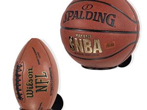 رف تخزين من Wallniture Palla Ball مجموعة من قطعتين ، كرة قدم ، كرة طائرة ، كرة قدم وكرة سلة لديكور كهف الرجل وديكور غرفة الأطفال ، حامل عرض الكرة لتذكارات الرياضة ، أسود