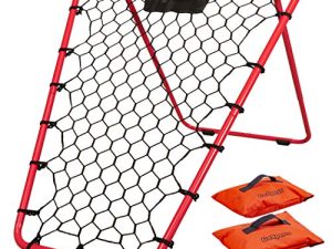 جهاز تمرين كرة السلة من GoSports بإطار قابل للتعديل وأقدام مطاطية وأكياس رمل - أداة مساعدة للتدريب على التمرير الخلفي