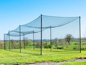 Fortress Ultimate Baseball Batting Cage [20 '، 35'، 55 '، 70'] | # 42 شبكة الصف مع أعمدة فولاذية | أقفاص وشبكات البيسبول والكرة اللينة | قفص الضرب بالكرة اللينة